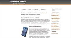 Desktop Screenshot of biofeedbacktherapyinfo.com